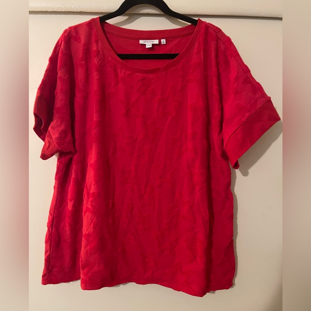 Chico's Vibrant Red Short Sleeve Top